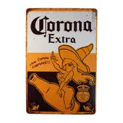 3x Tin Sign Corona Extra Sprint Drink Bar Whisky Rustic Look