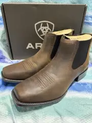 Ariat Men Boots Size 9.5EE Booker Ultra Square Toe Oiled Distressed Tan New Shoe