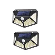 Solar Wall Light 100 LED Wireless Motion Sensor Solar Light for Garden - 2 Pack