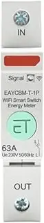 Snblzhef 1P TUYA APP WIFI Metering Protector Smart Energy Power Consumption KWh Meter Circuit Breaker Time Relay Switch