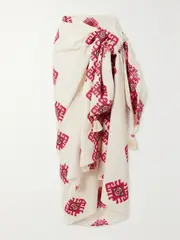 [Johanna Ortiz] Johanna Ortiz - + Net Sustain A Certain Mystique Tasseled Cotton-voile Pareo - Red - One size One size Red