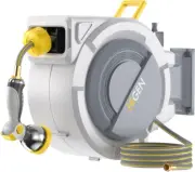 Retractable Garden Hose Reel, 1/2 in X 100 Ft Heavy Duty Wall Mounted Water Hose