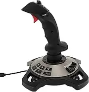 ASHATA Flight Simulation Controller Joystick for PC, Wired USB Joystick with Vibration Function, 12 Buttons, PC Compatible