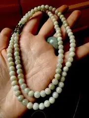 純天然翡翠A貨 清爽淡绿 6mm 長項鍊 100% Untreated Myanmar Burma Grade A Jadeite