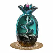 Pineapple Incense Burner Waterfall Smoke Backflow Ceramic Cone Cones Holder