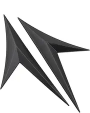Daseeme Car Spoiler Side Wing Lip 2PCS Black Carbon Fiber Leaf Shape V-Shaped No Logo for All Vehicles