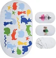 MSV Zoo Shower Mat Bath Mat Bath Mat Antibacterial Non-Slip with Suction Cups Approx. 39 x 69 cm