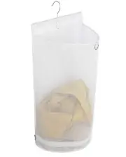 ALYER Hanging Semi Round Storage Mesh Bag,Collapsible Laundry Hamper Basket w...