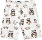 [Caihoyu] Teen Girls Shorts Stretchy Cotton Sports Shorts Rash Guard for Beach