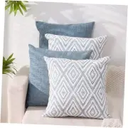 Decorative Throw Pillow Covers Set of 4 Square 18" x 18" (Pack of 4) Blue