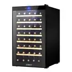 LED Display Wine Cooler Fridge Chiller Storage UV Resistant Glass Door Black