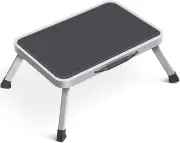 Step Stool, Folding One Step Ladder with Non-Slip Rubber Mat,Lightweight Steel K