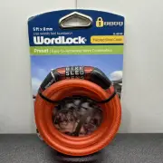 WordLock Bicycle Combination Flex Steel Cable Lock 5ft x 8MM" Red