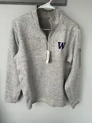 Antigua Men’s Light Tan Washington Huskies Jacket 1/4 Zip Medium New With Tag