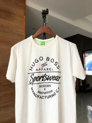 Hugo Boss雨果博斯男士白色圓標短袖T恤