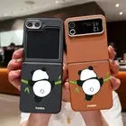 Panda For Samsung Galaxy Z Flip6 Flip5 Flip4 3 Shockproof TPU Leather Case Cover