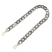 24 Inch Acrylic Chain Purse Strap Replacement Luxury Handbag Strap, Gray Black