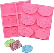 Silicone Mold 3D Bee Soap Molds, 6 Cavities Silicone Soap Mold Honeycomb Making Supplies Silicone Cake Pan for Jelly Pudding Mousse, Jello, Beeswax, Resin, Chocolate Dessert (Square&Oval)
