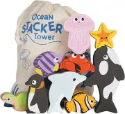 Le Toy Van - Wooden Toys - Petilou Baby & Toddler - Ocean Animal Building Blocks
