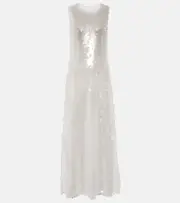 [Norma Kamali] Norma Kamali Sequined maxi dress AU 14 transparent