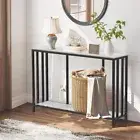 Modern Console Table Narrow Marble Accent Sofa Table Entryway Table with Storage