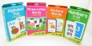 School Zone Flash Cards 4 Pack Alphabet, 3 Letter Words, Picture Words, & Number