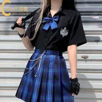 在飛比找蝦皮購物優惠-少女JK制服 學院風洋裝百褶裙 右瞄瞄jk制服 日系夏季寬松