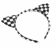 JUSTFAB-Checkered Cat Ear Headband-Girl’s Size: OS-Color: Black/White-NEW!!