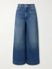 [Mother] Mother - The Headliner Sneak High-rise Wide-leg Jeans - Dark denim - 27 27 Blue
