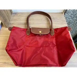 全新正品 LONGCHAMP 長把尼龍手提包 實用包款（正紅色）/迷你水餃拉鍊零錢包