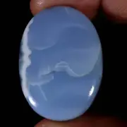 A1 Quality 39.30 Cts Natural Oval Blue Opal Cabochon Necklace Supply 26X37X6MM
