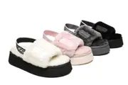 AUSTRALIAN SHEPHERD® UGG Women Slingback Platform Fluffy Slides Poppin - Pink / AU Ladies 4 / AU Men 2 / EU 35
