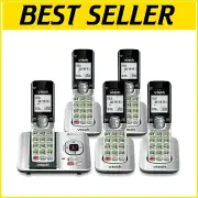 Stylish 5-Handset DECT 6.0 Cordless Phone - Wall-Mountable with Backlit Display