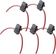 E Support 5 X 16 Gauge ATC Fuse Holder Box in-Line AWG Wire Copper 12V 30A Blade Standard Plug Socket
