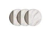 3PK Lemon & Lime Matte Melamine Round 35cm Dinner Platter Endwood Marble Party