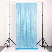 Sky Blue Shimmer Sequin Wall Backdrop Curtain