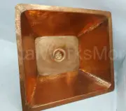 (16"X14") Pyramid Rustic Copper Sink - Hammered Farmhouse Copper Basin Vanity