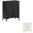Solid Mango Wood Sideboard 60x30x76 cm Wooden Cupboard Black/White vidaXL