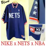 BLACK極新NIKE X NBA X NETS紐約籃網隊OG 90年代復古籃球罩衫/短袖外套/球衣短T