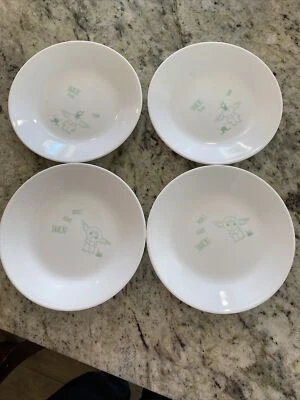 New Corelle Glass STAR WARS The Child Appetizer 6.75" Set Off 4 Made USA