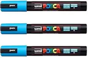 (Light Blue) - POSCA PC-5M by Uni-Ball - [PACK OF 3] Light Blue