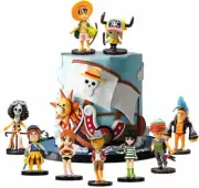 9Pcs Birthday Cake Toppers For One Piece,Cartoon and Animation Theme Party Cake