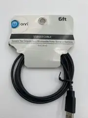 Onn USB 2.0 Cable 6' Computer Network Printer External Storage Webcam Keyboard