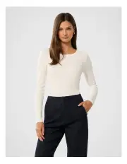 [Forever New] Miller Crew Neck Rib Top in White