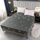 Bedding Fitted Sheet with Deep Pocket,Thicken Printed Fabric Bed Sheets (Dark...