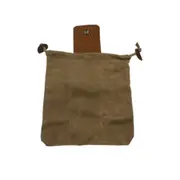 Leather and Canvas Bushcraft Bag, Canvas Foraging Pouch for Hiking, Treasures & Seashells, Easy Looping Around Belts