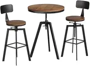 Artiss Bar Table and Stools Set Dining Desk Industrial Kitchen Chairs Cafe Pub
