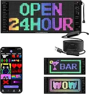 XAXVSTS LED Display Sign | 27 x 12 cm | USB 5V Car Message Light Plate | Double Row, Customizable, Flexible, Programmable Bluetooth App Display | Truck, Shop, Advertising