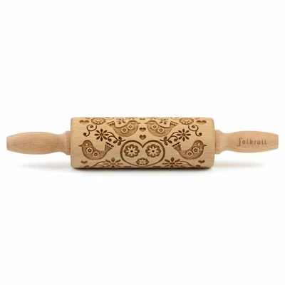 Folkroll dough roller Folk doves rolling pin embossing roller pattern roller ...