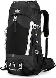 60L Waterproof Hiking Backpack Camping Travel Daypack with Rain Cover for Camping Hiking Travel Black